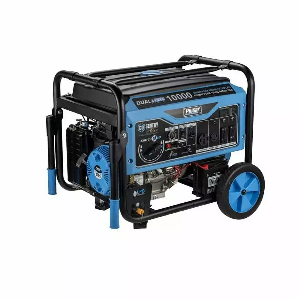 10000 Watt Dual Fuel Generator with Recoil - Remote - Push Button Start & CO Alert