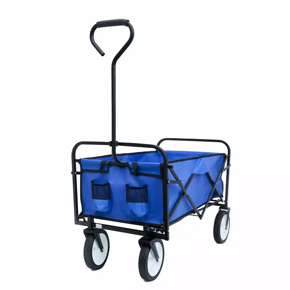 150bls Load Folding Beach Shopping Cart With Wheels. Outdoor Garden Utility Cart.Blue