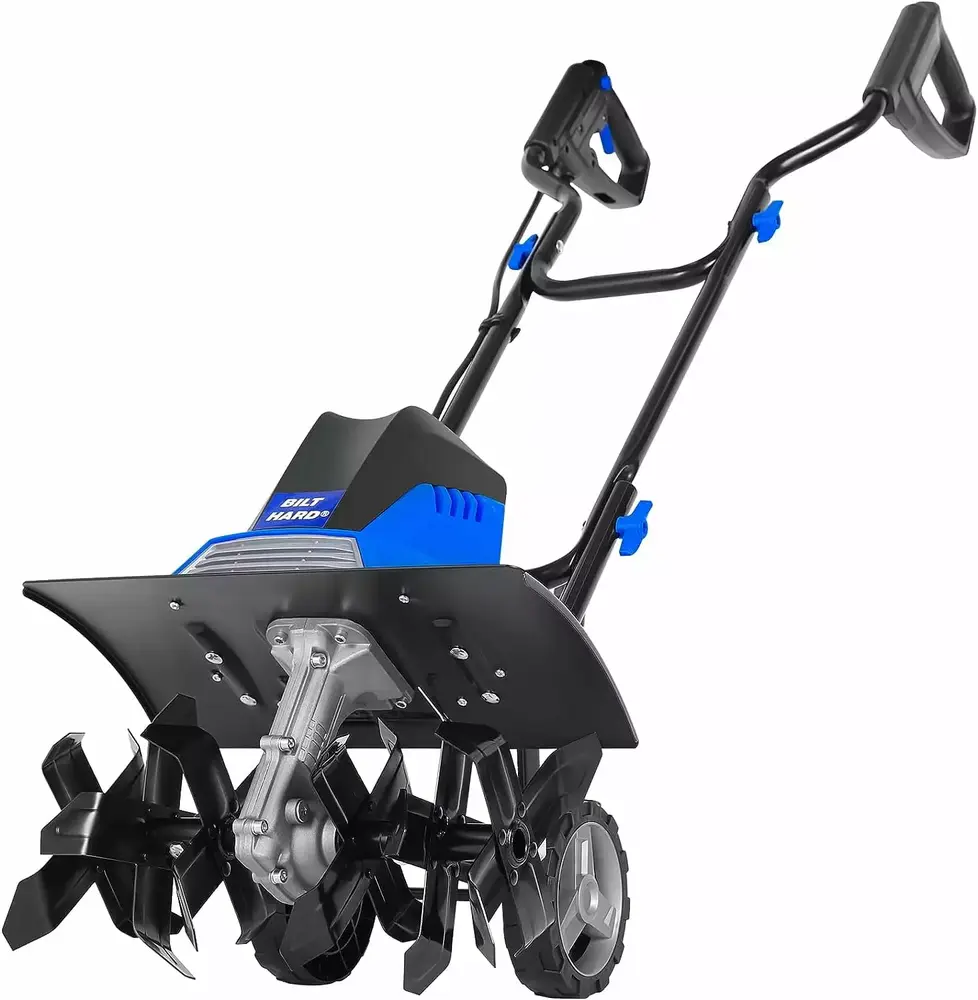 16 inch. 13.5 Amp 6 Steel Tines Tillers for Gardening Foldable. Electric Garden Rototiller with Adjustable Wheels