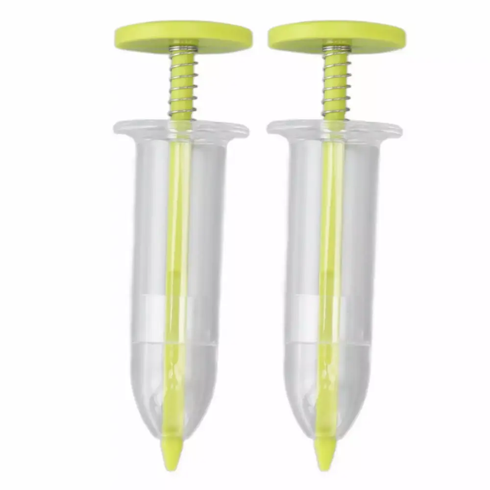2-Pack Mini Seed Sower Dispenser - Adjustable Handheld Seed Spreader. Yellow. Featherweight. 10x3.2x3.2cm. Gardening Tool