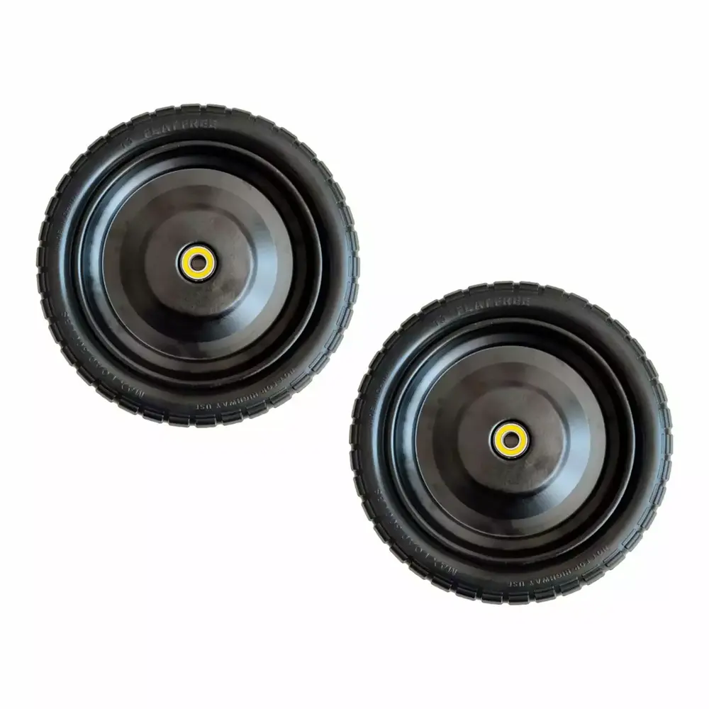 2 Pieces 13inch Flat Free Wheels Carts Tires for Garden Carts Wagon Accessory