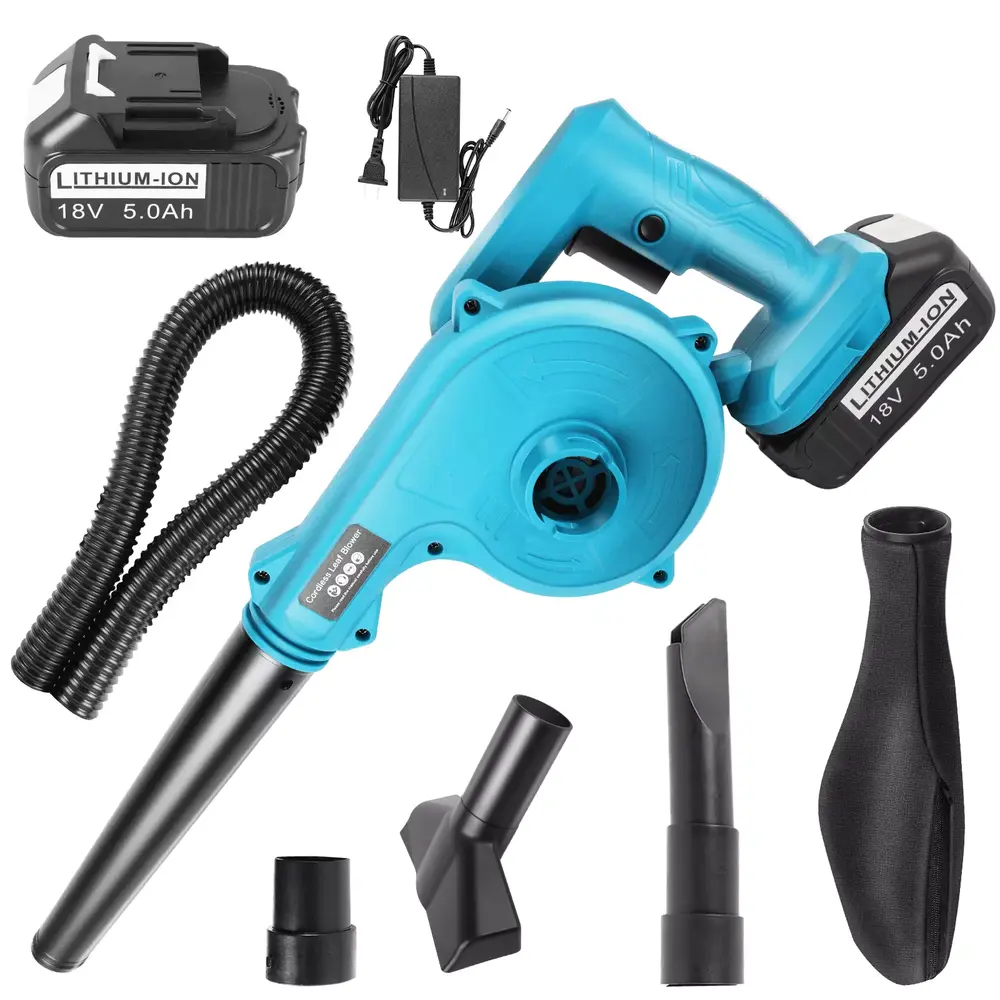 2 in1 Cordless Electric Leaf Blower with 2 Battery & Charger Dust Vacuum for Makita 18V
