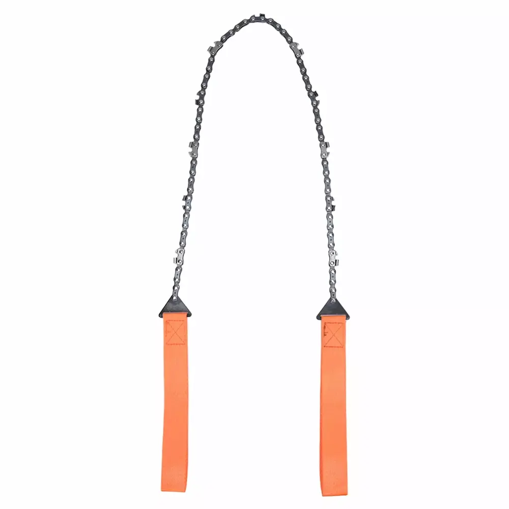 2024 24 Inch Outdoor Pocket Chainsaw Survival Zipper Saw Hand Saw Chain Tool for Wood Cutting Orange