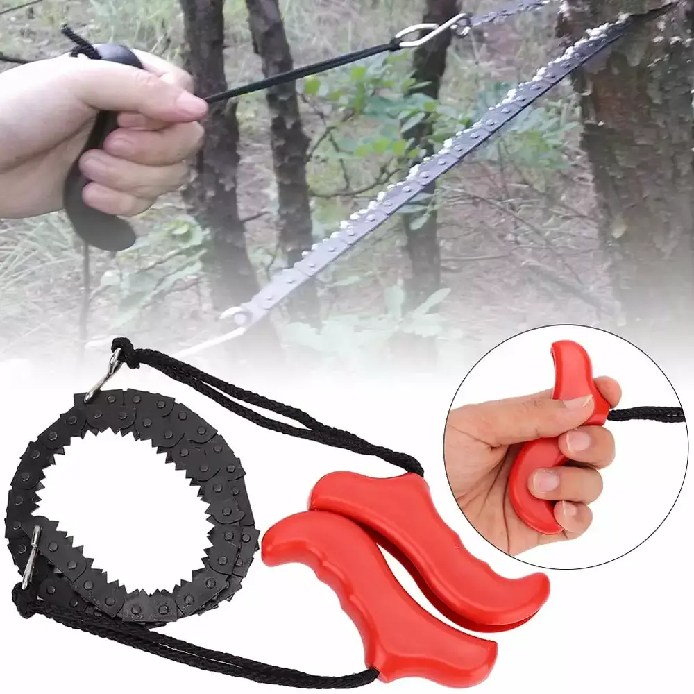 2024 Outdoor Survival Pocket Chain Saw Hand Chainsaw Gear for Camping Hiking Hunting