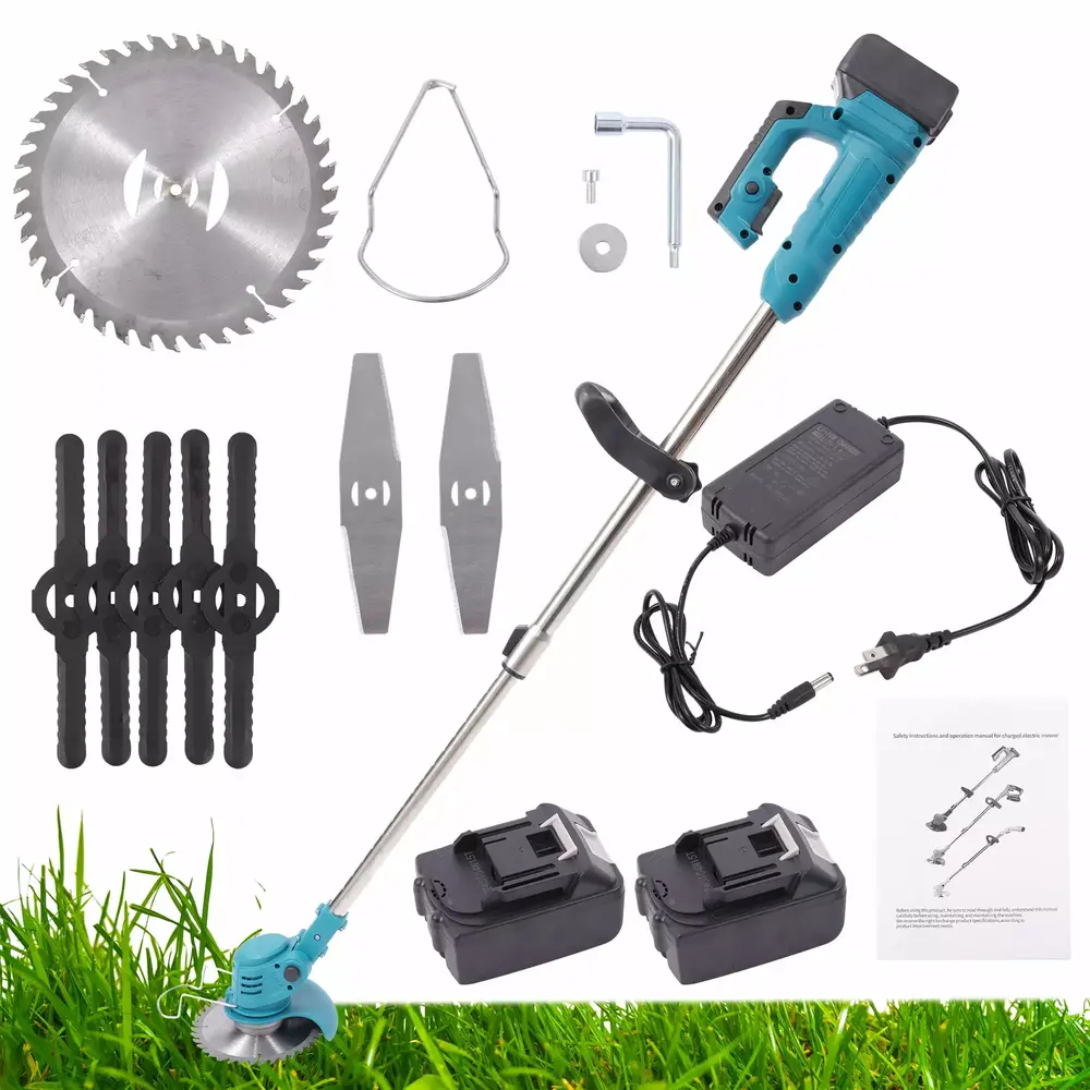 24V Cordless Weed Eater Electric Brush Cutter Lawn Edger Grass String Trimmer