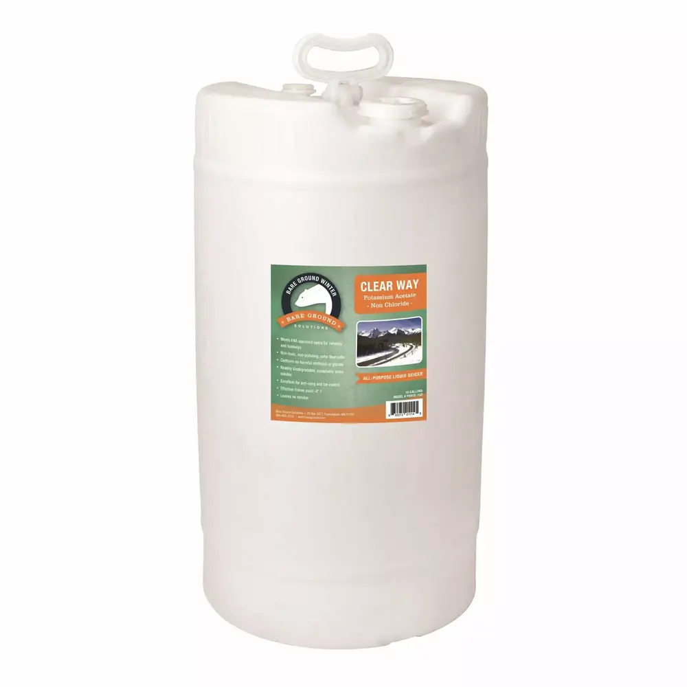 Bare Ground Clear Way Non-Chloride Potassium Acetate Liquid De-Icer. 15 Gallons