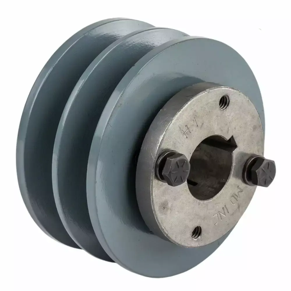 Cast Iron 3.75 Dual Groove Belt B Section 5L Pulley w/ 1 Sheave Bushing