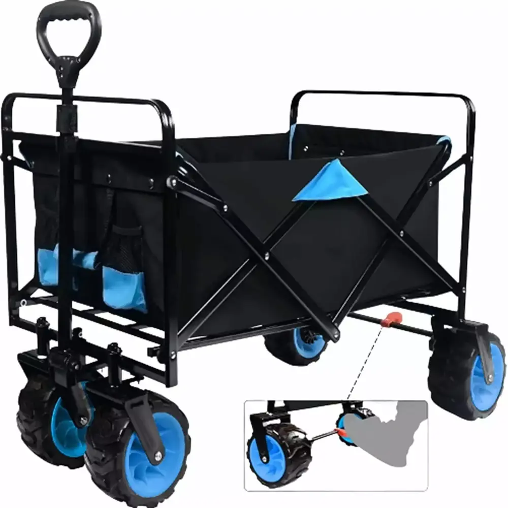 Dina Outdoor Enthusiast's Folding Cart u2013 Spacious Sturdy and Mobile Black