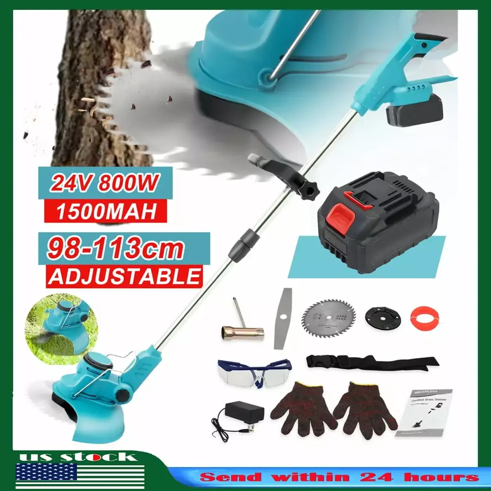 Electric Cordless Grass Trimmer. Baokaler Cordless Weed Wacker with Rechargeable Battery. Weed Eater with Extendable Pole