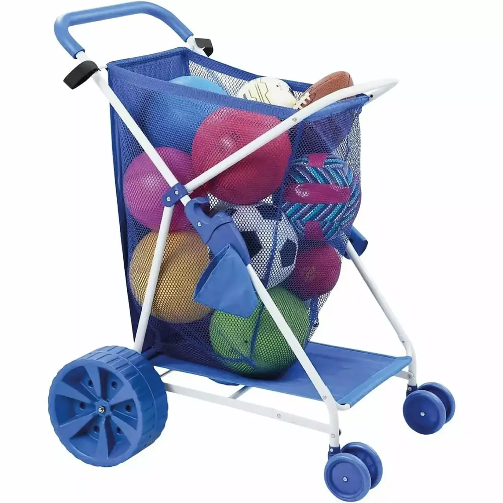 Folding Multi-Purpose Deluxe Beach Cart With Wide Wheels - Holds Your Beach Gear and more!