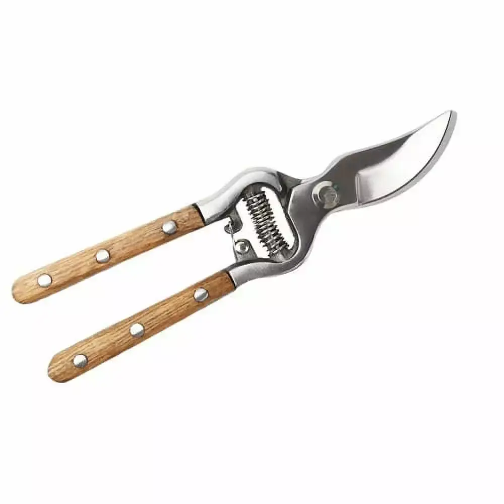 Garden Scissors Travel-friendly Cozy Grip Tree Pruning Shears Wooden Handle Sharp Blade Pruning Shear
