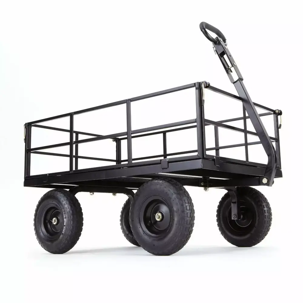 Gorilla Carts 1200-lb. Heavy-Duty Steel Utility Wagon. 9 Cu Ft. 46 in. x 30 in. Steel Mesh Bed