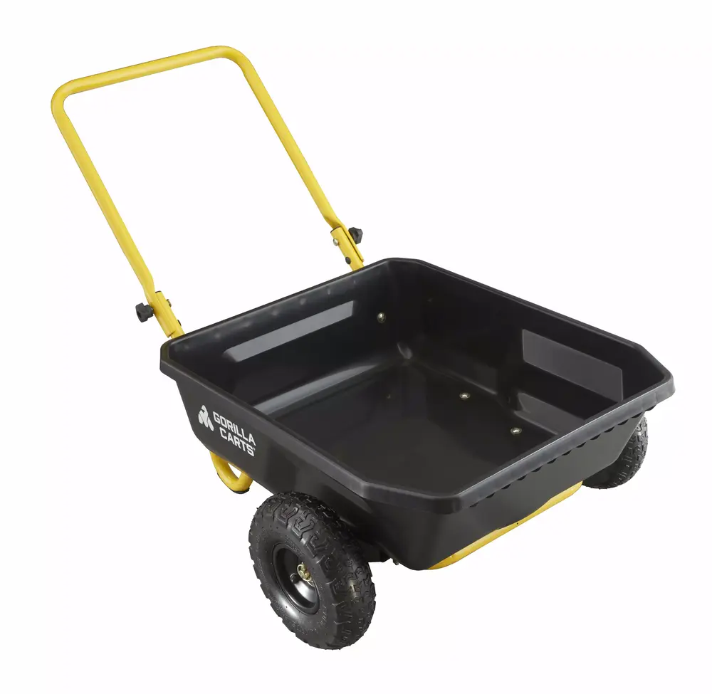 Gorilla Carts GCR-4 4 cu. ft. Poly Yard Cart. 300-Pound Capacity. Black