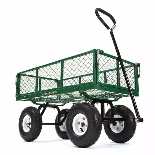 Gorilla Carts GOR400 400-lb. Steel Mesh Garden Cart with 10 Tires