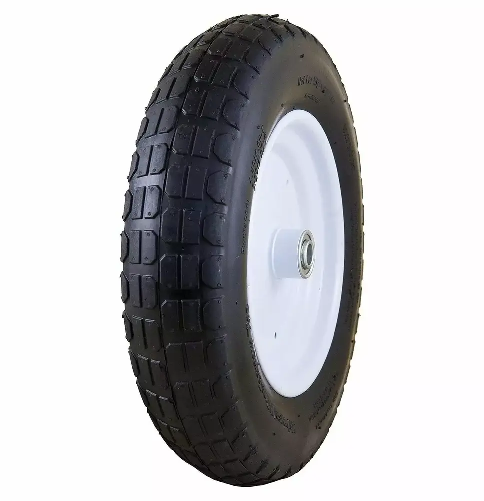 Marathon 14.5 Universal Replacement Wheelbarrow Wheel with Modifyer Kit. Black