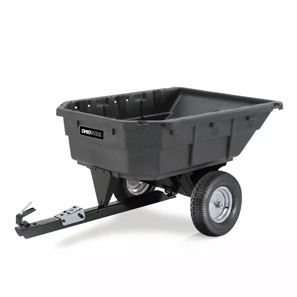 Ohio Steel 1000P-SD 15 Cubic Foot Swivel Garden Tractor and Lawnmower Dump Cart