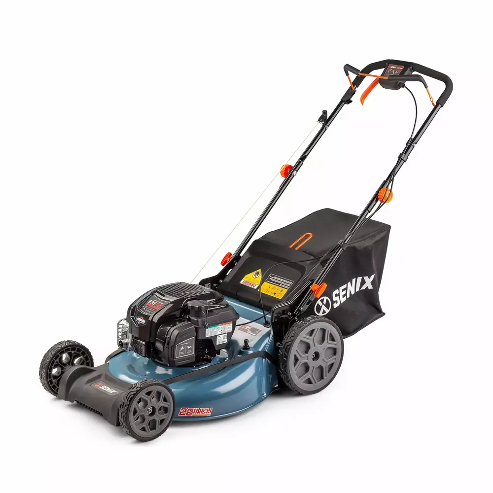 SENIX 22in 163cc 4-Cycle Gas Self-Propelled Mower. 3-in-1. Variable Speed. 11in Rear Wheels. LSSG-H2