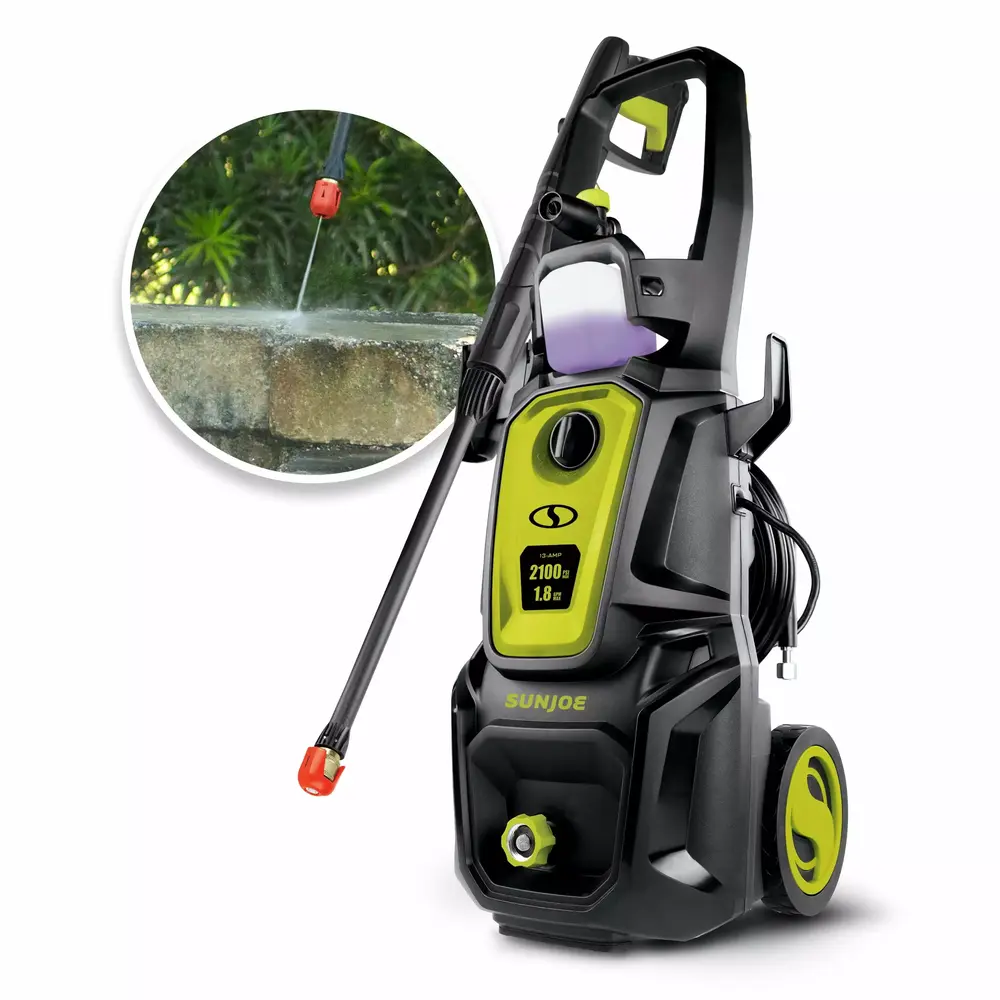 Sun Joe Electric Pressure Washer. Foam Cannon & Quick-Connect Nozzles. 13-Amp