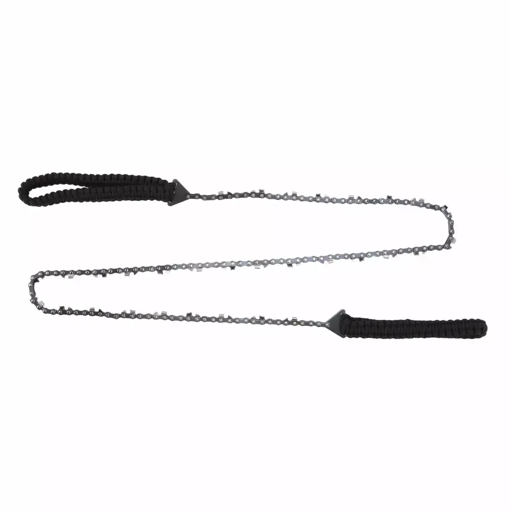 Tree Chainsaw. Hand Rope Saw Black Paracord Handle Unbreakage Wear Resistance Manganese Steel 48 Inch For Camping