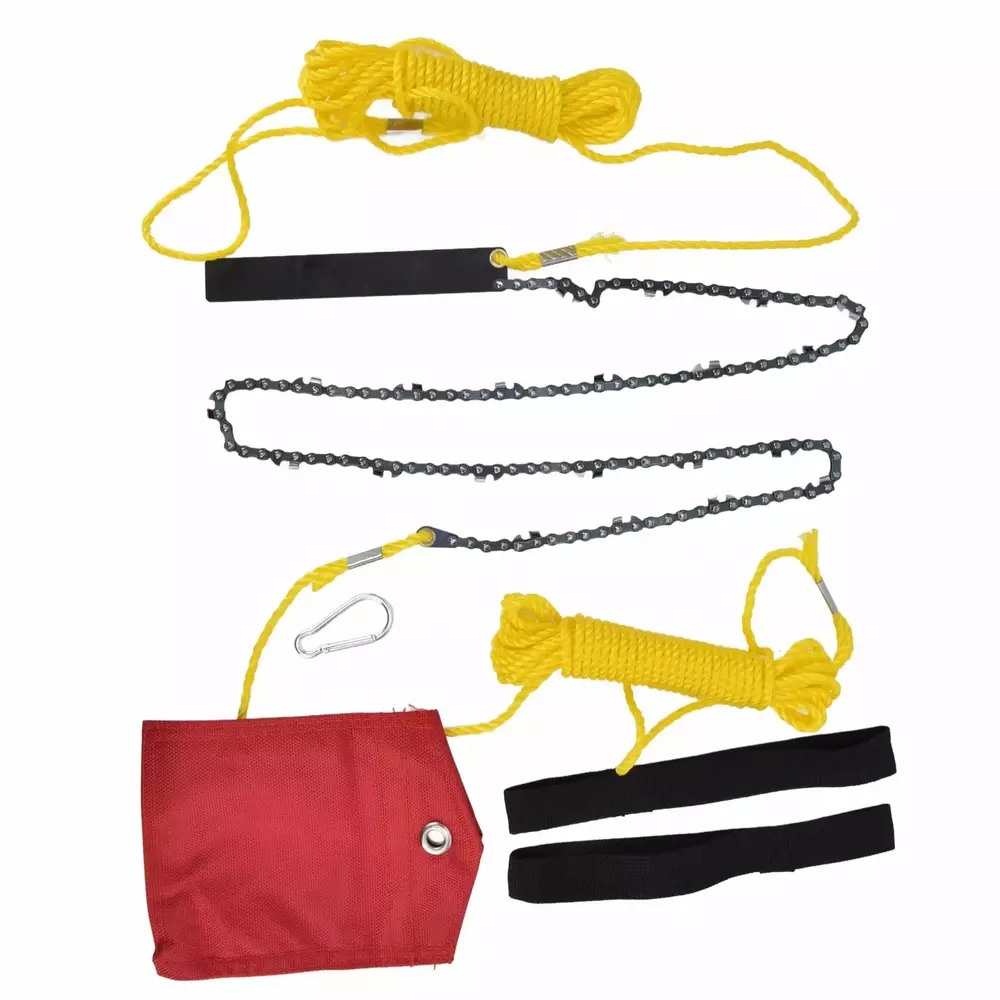 Tree Pruning Hand Chain Saw - 48 Inch Rope with 63 Teeth. High Hardness. Cozy Handle. Folding Pocket Chainsaw