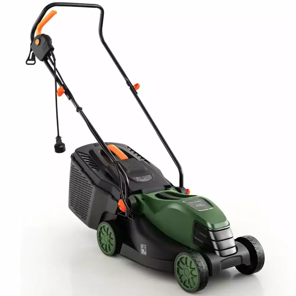 YYAo 10 AMP 13 Inch Electric Corded Lawn Mower with Gatherion Box-Black & Green