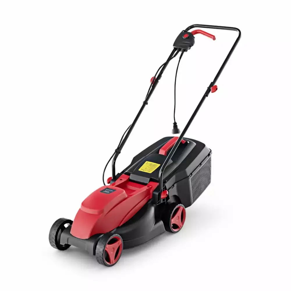 YYAo 12-AMP 13.5 Inch Adjustable Electric Corded Lawn Mower with Gatherion Box-Red
