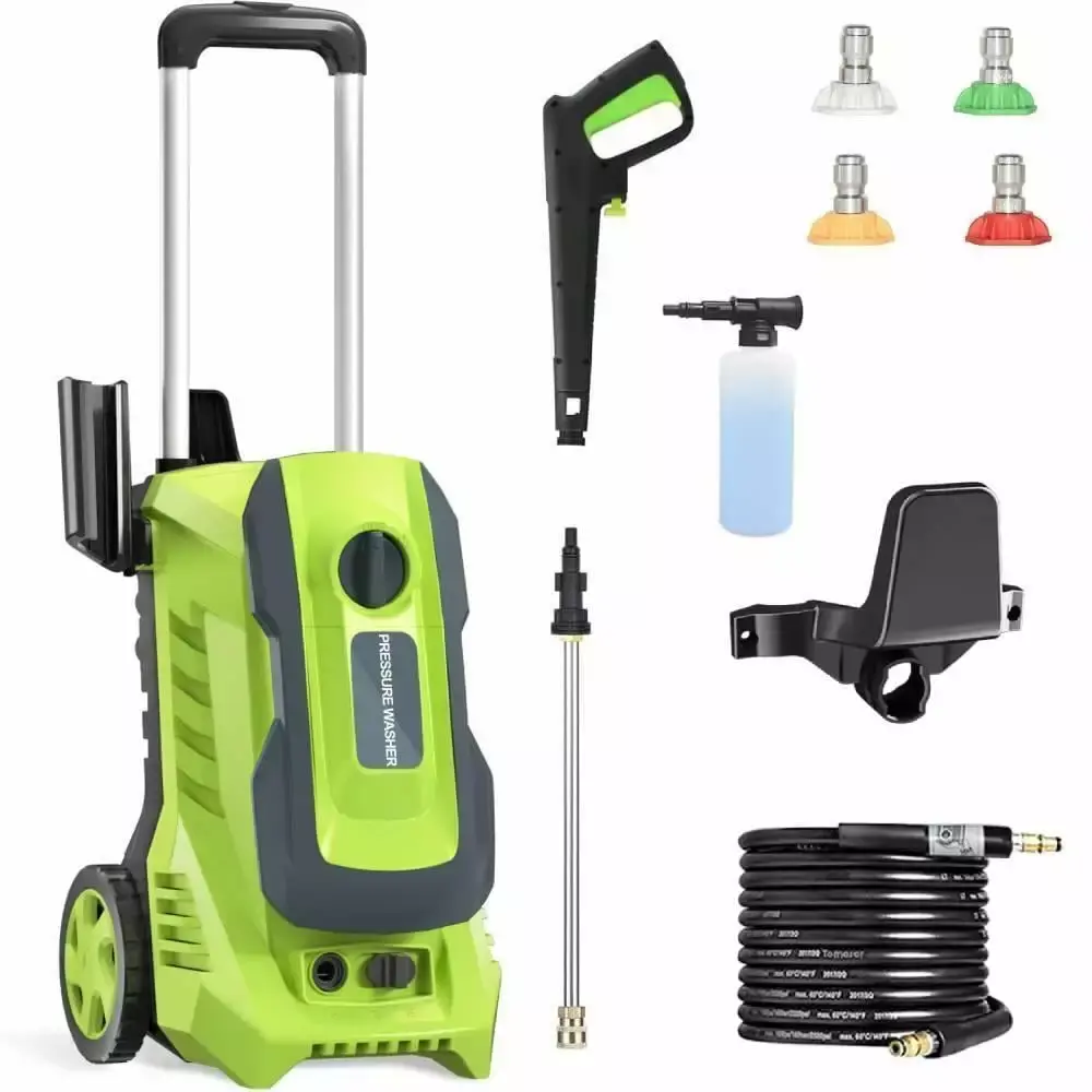 ZGBY Electric Pressure Washer 3500Psi Max With 4 Nozzles And Telescopic Handle