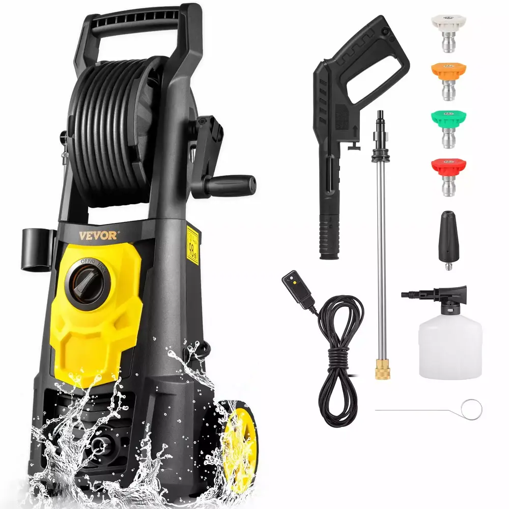 ZGBY Electric Pressure Washer High Pressure Washer 2000Psi 1.65Gpm W/ Hose Reel