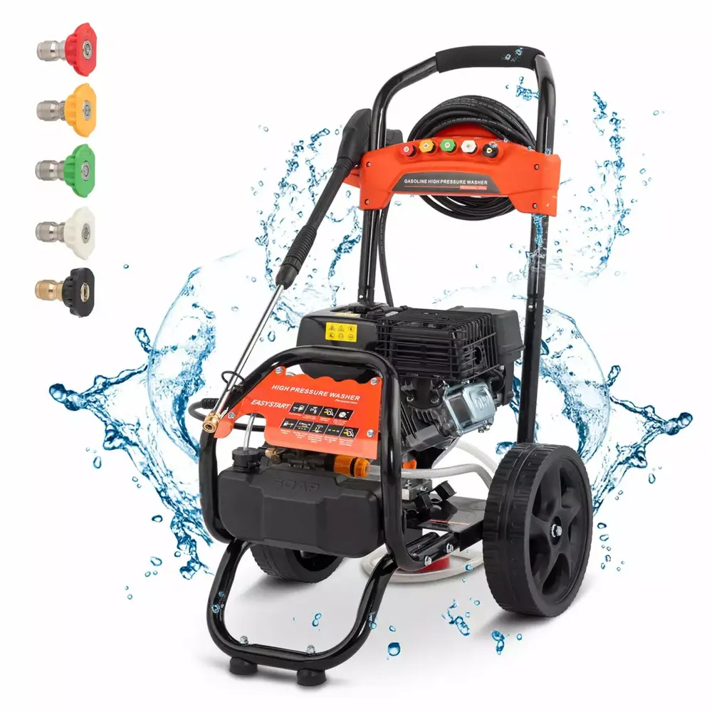 ZGBY Gas Pressure Washer Gas Powered Washer 3400 Psi 2.5 Gpm 212Cc 5 Nozzles