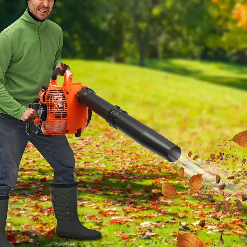 ZhdnBhnos Travel-friendly Handheld Leaf Blower 25cc 2-Stroke Gas Powered Leaf Blowers for Garden Patio Lawn Care