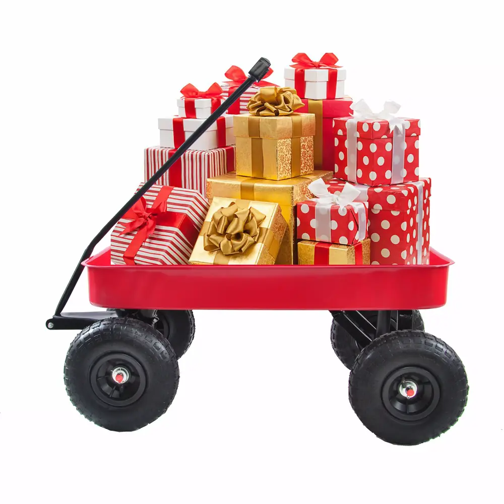 Wagon for Kids. Outdoor Wagon All Terrain Pulling Air Tires Children Kid Garden.Travel-friendly Buggies Outdoor Garden Sport Heavy Duty Shopping Wide All Terrain Wheel