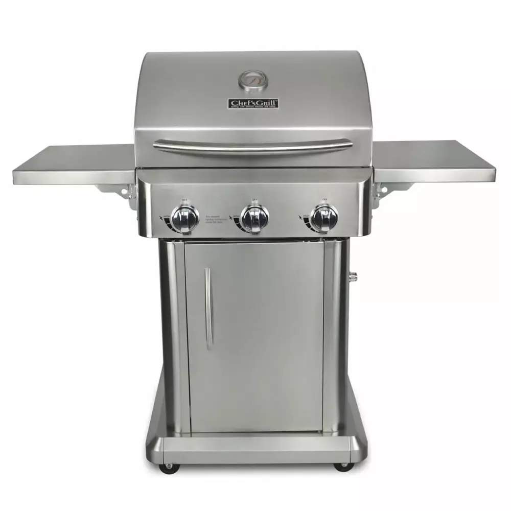 Chef's Grill 24 3-Burner Stainless Steel Patio Liquid-Propane Gas Grill