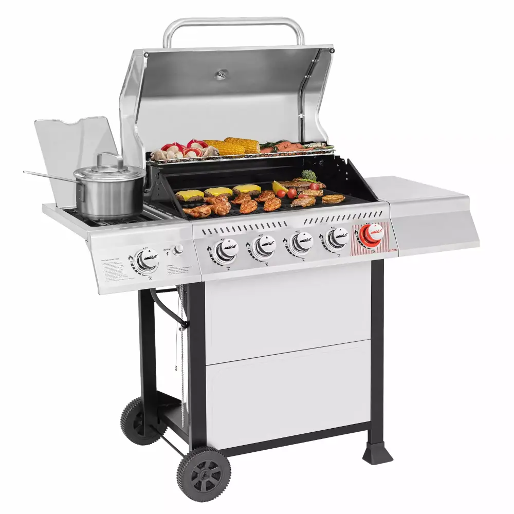 Royal Gourmet GA5401T 5-Burner BBQ Liquid Gas Grill Sear Burner and Side Burner 64000 BTU