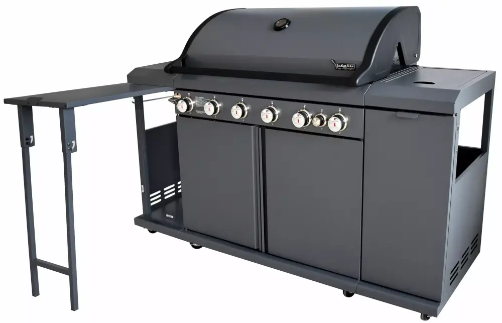 Rustler2 Six(6) Burner Propane Gas Grill Center & Kitchen Island Brand-Man Grills