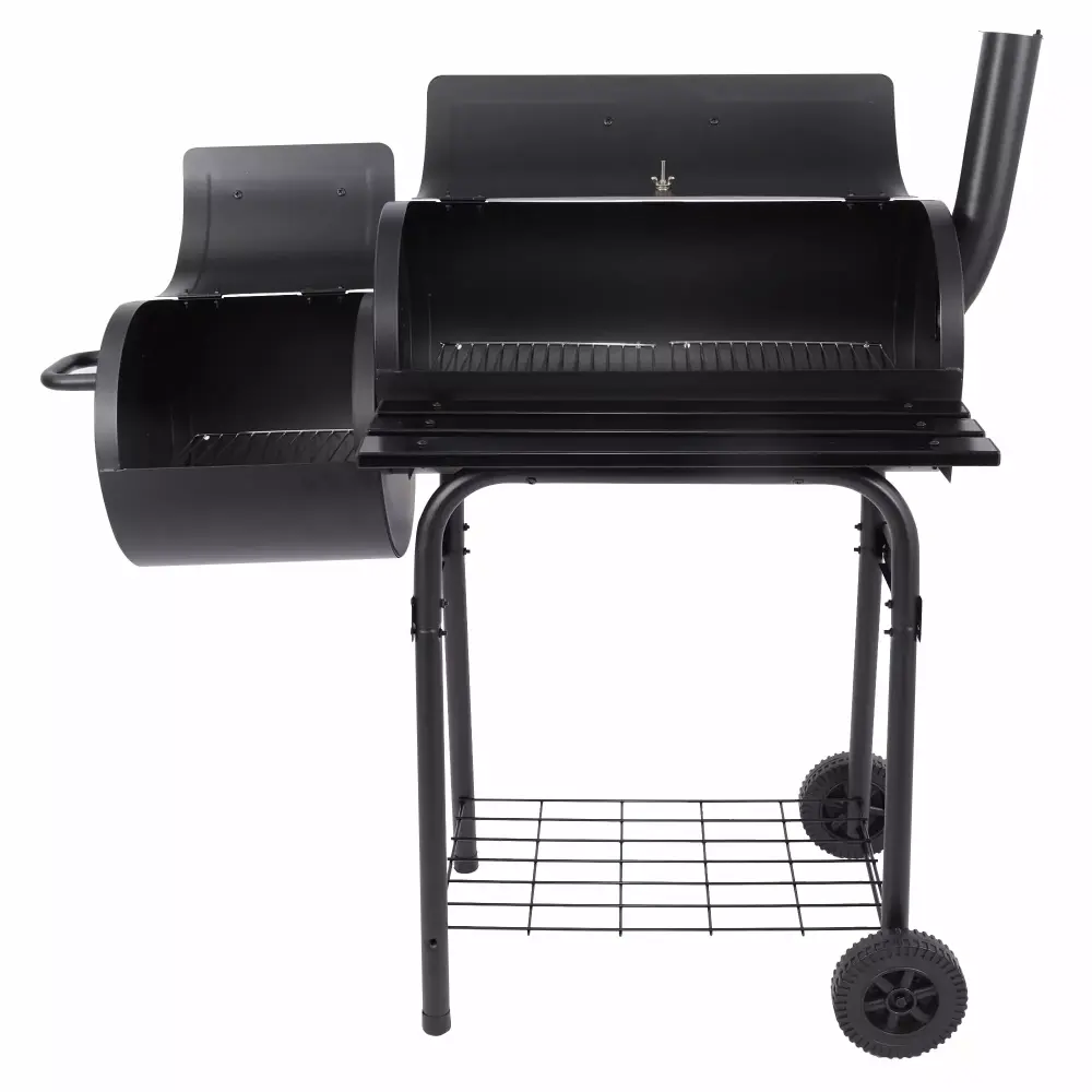 Outdoor Barrel Charcoal Grill Offset Smoker Patio Backyard Garden Party BBQ Auccyt