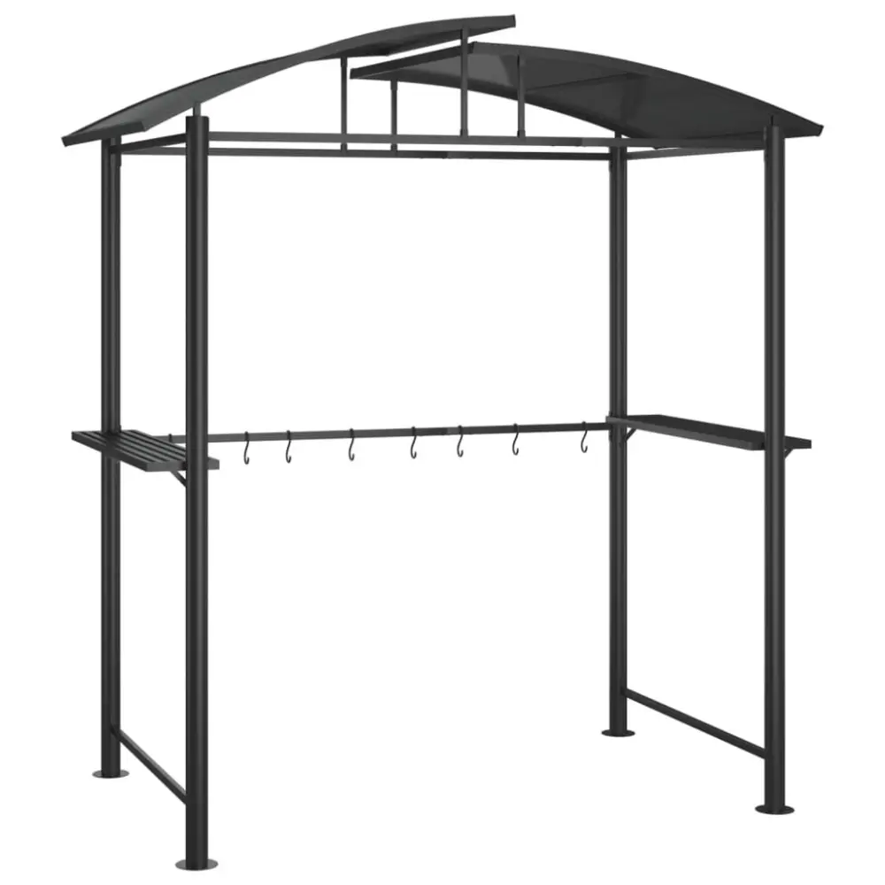 Anthracite BBQ Gazebo Side Shelves 82.7x44.9x90.6 Inches Steel