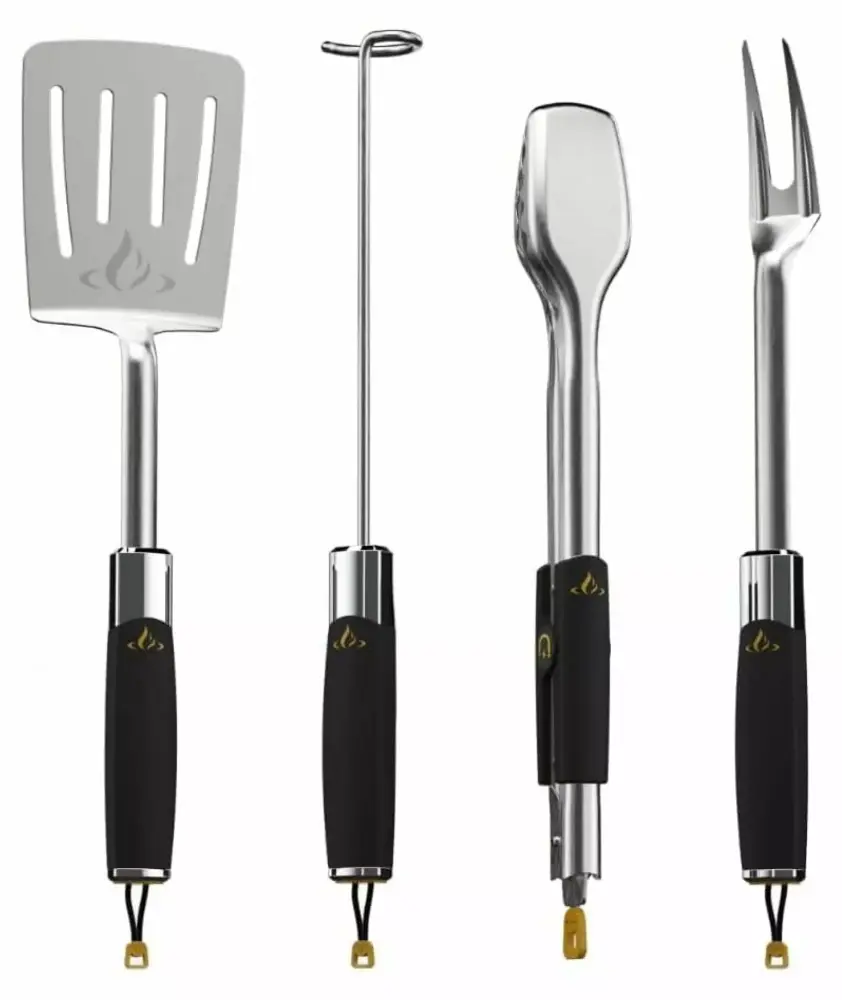 Prime Essential Pellet Grill Kit Heavy Duty Stainless Steel Barbecue Tool Set 4 Piece Tyslan