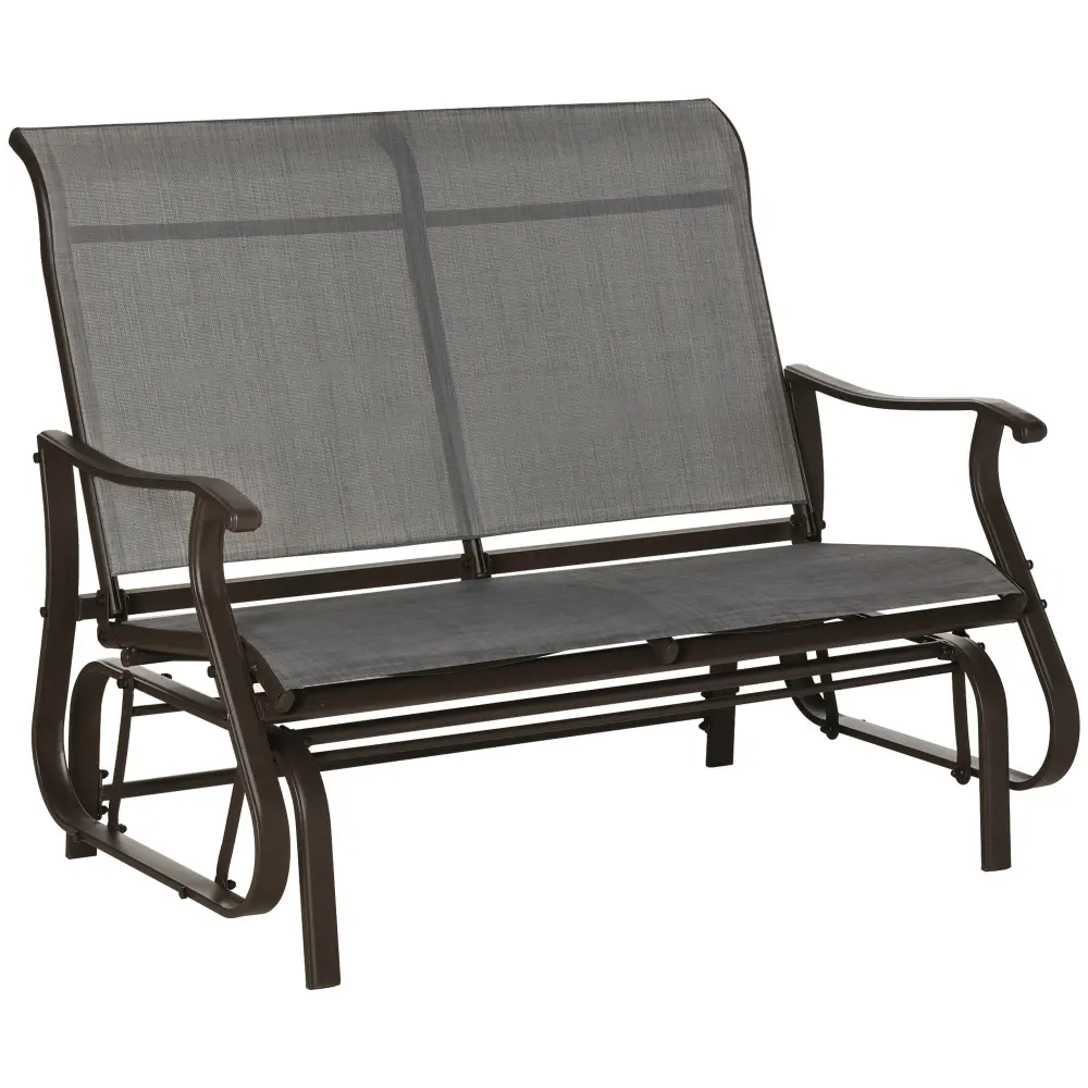 2 Person Outdoor Glider Bench Patio Loveseat Chair Powder Coating aosom business