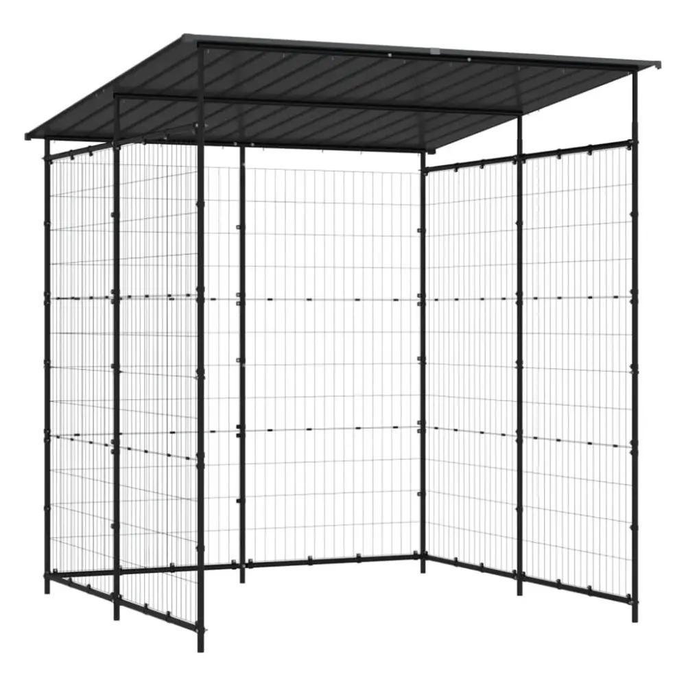 Black Steel Bicycle Shed 74.8x74.8x87.4 Inches Outdoor Bike Storage