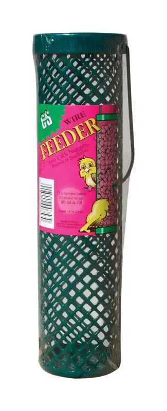 C&S Products Wild Bird 24 oz Wire Tube Nugget Feeder 20 Ports Pack 8 Bird Feeders