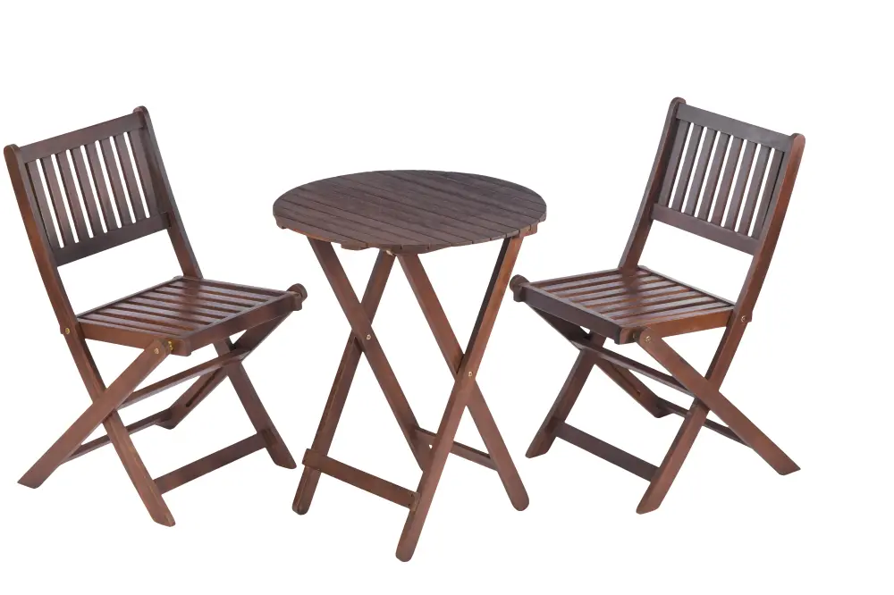 3 Piece Acacia Timber Bistro Set Folding Patio Decor Garden joywood