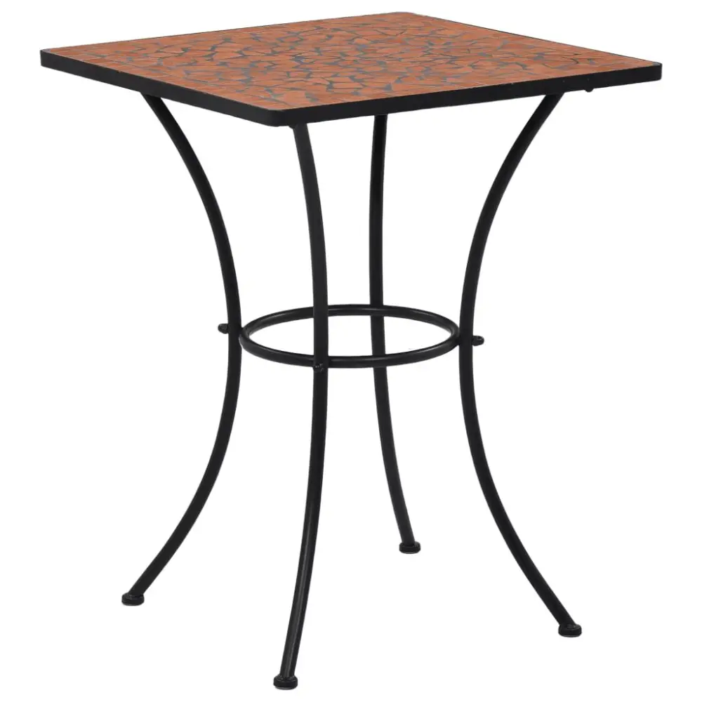 Mosaic Bistro Table Terracotta 23.6 Inches Ceramic Outdoor Cafe Table