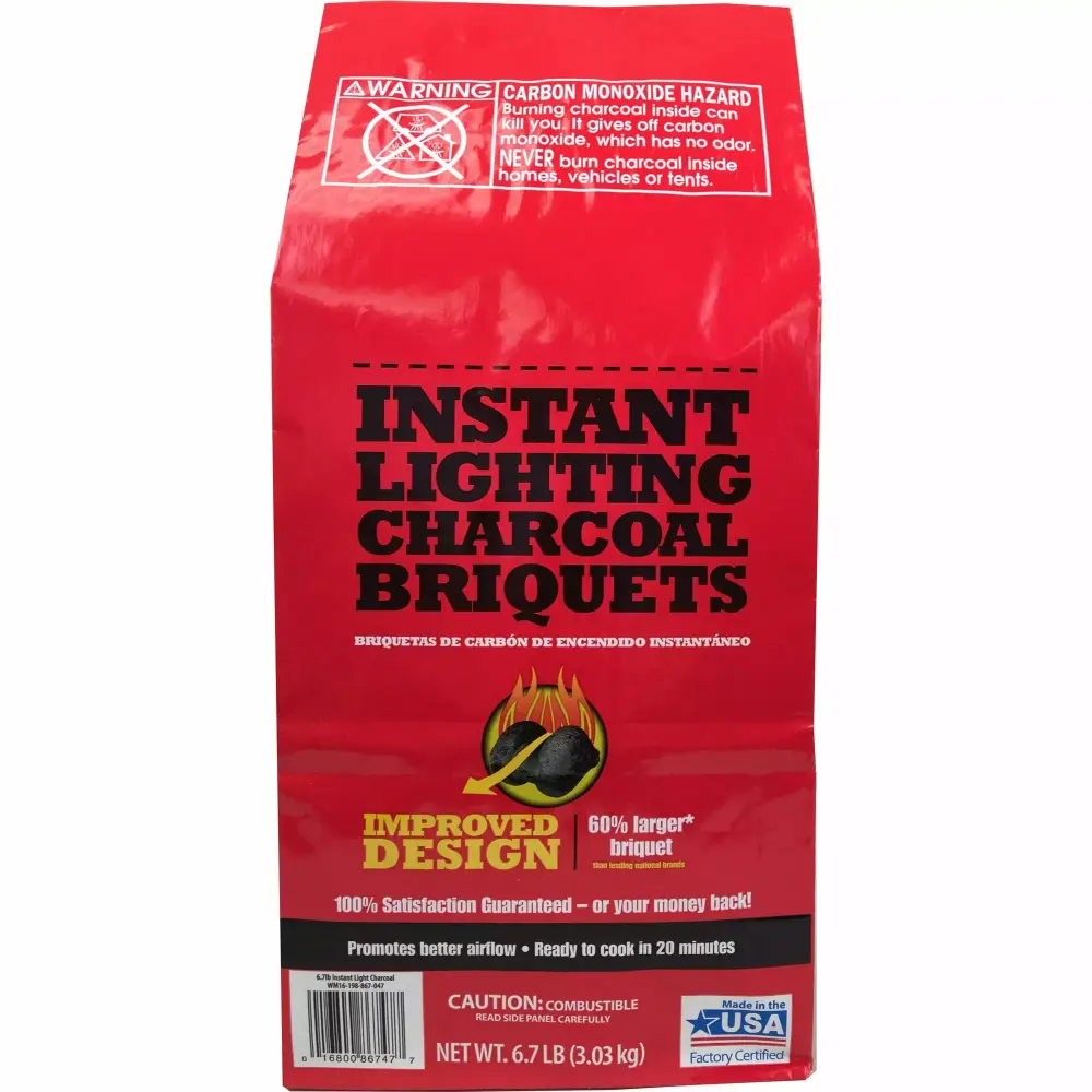 Walmart Grill 6.7lb Instant Light Charcoal Briquettes - Quick and Easy BBQ Starter Generic