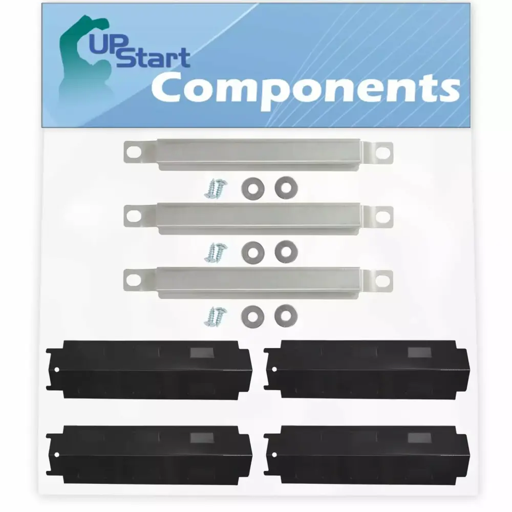 3 BBQ Grill Burner Crossover Tube & 4 Heat Shield Plate Tent Charbroil 463436213 UpStart Components