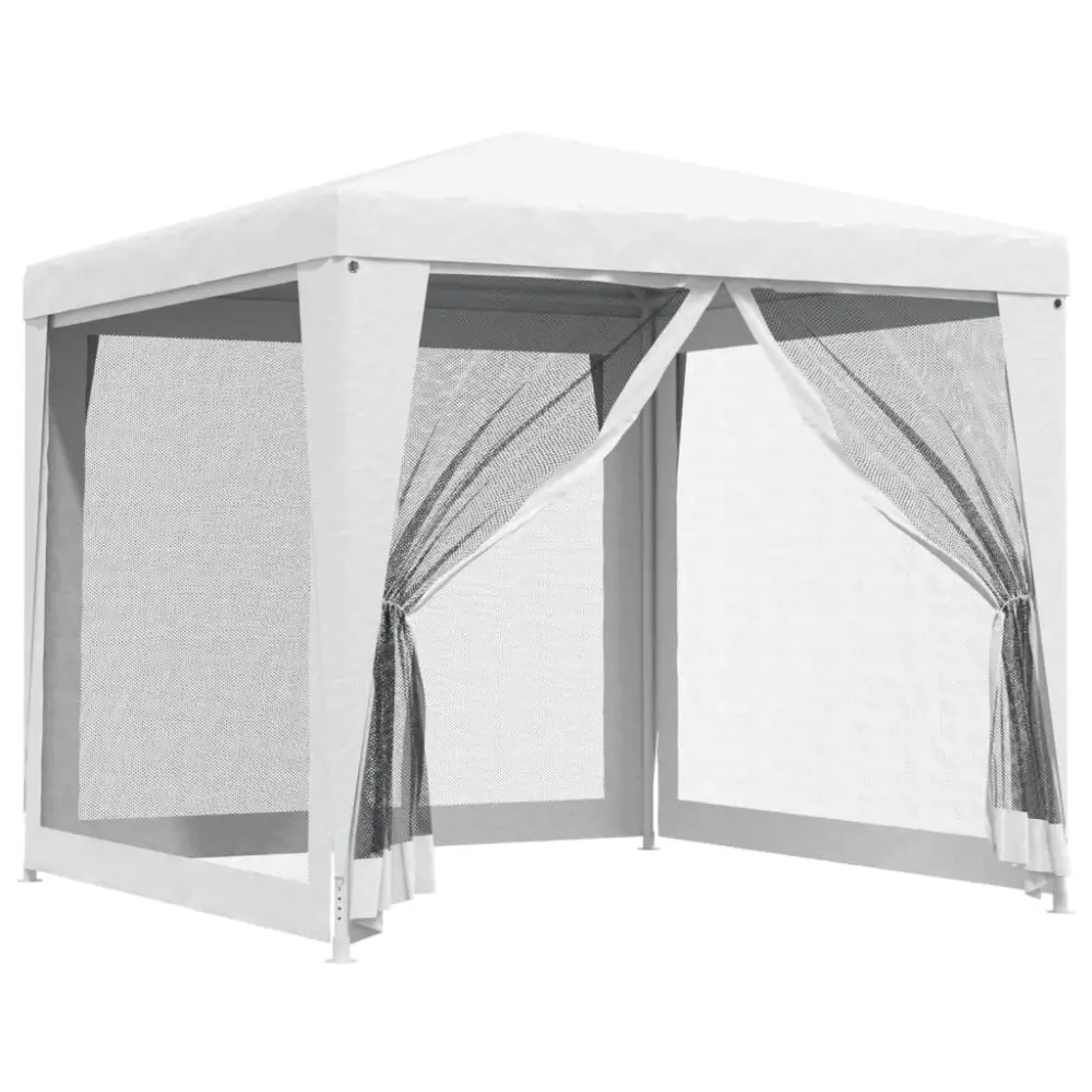 Party Tent 4 Mesh Sidewalls 8.2x8.2 Feet White Outdoor Shelter