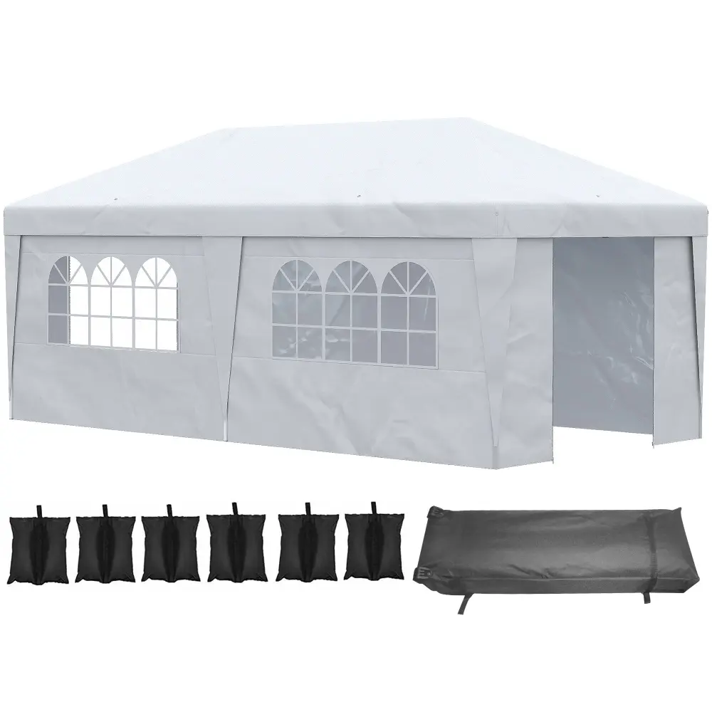Outsunny 10 X 19.5 Pop Up Canopy Tent Sidewalls Height Adjustable aosom business