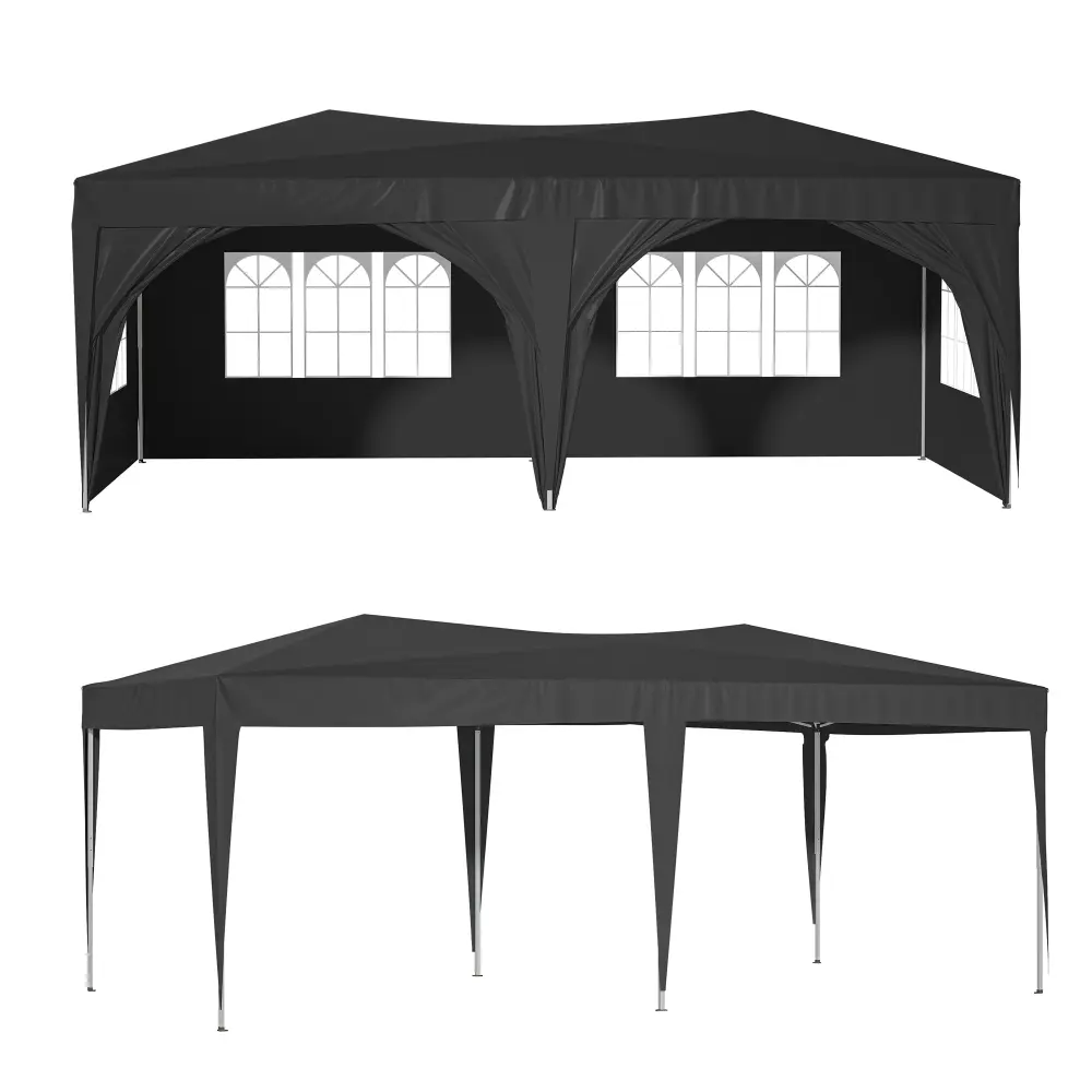 10X20 Pop Up Canopy Tent 6 Sidewalls Easy Setup Outdoor Canopy Shelter w2505