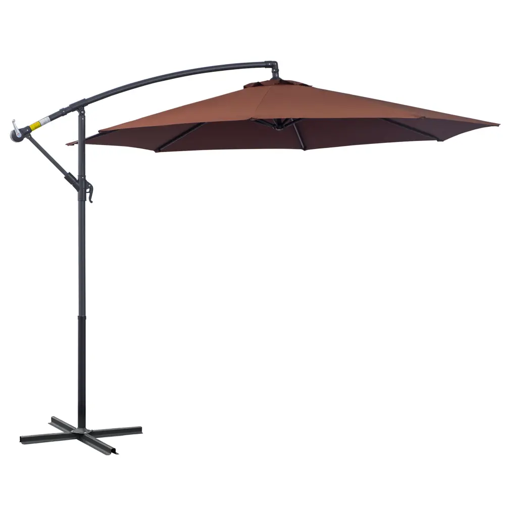 Outsunny 10 Foot Cantilever Hanging Tilt Offset Patio Umbrella UV Protection aosom business