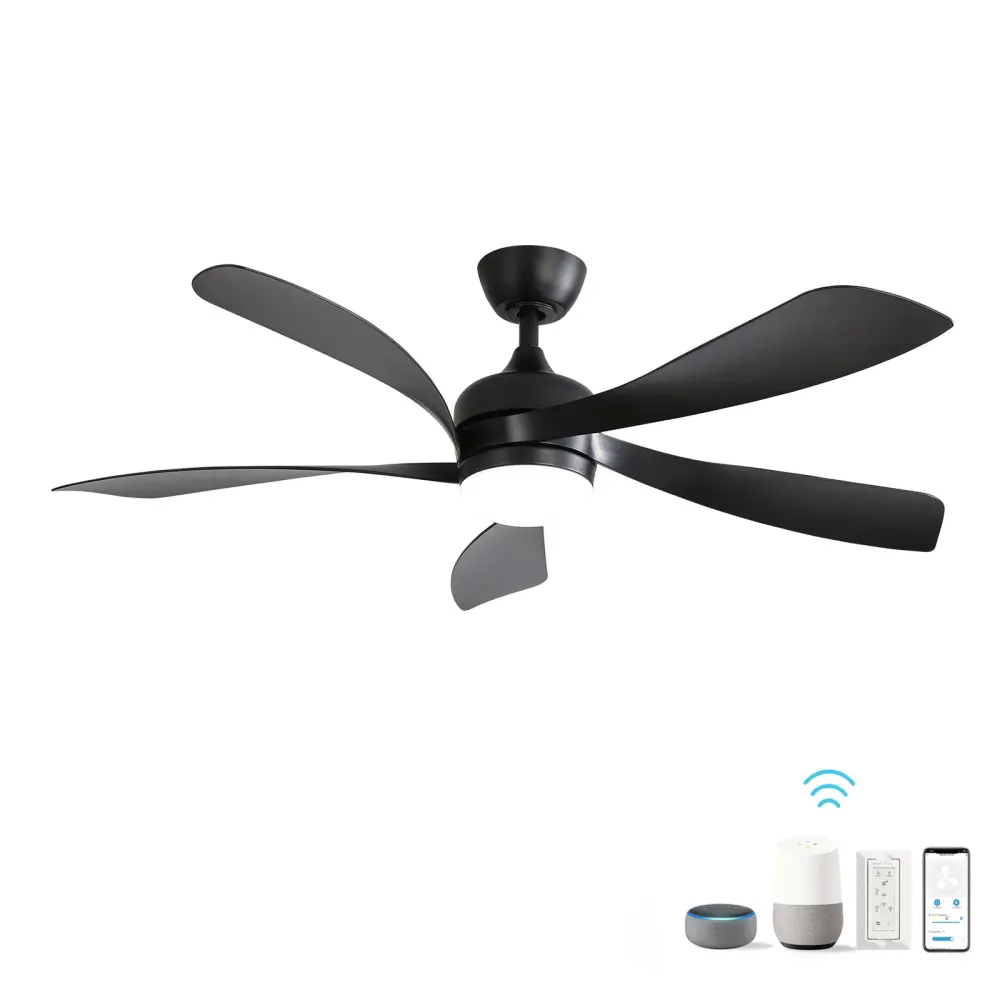 52 Inch Low Profile S Remote Regulation Quiet Dc Motor Patio Living Room ceiling fan with light