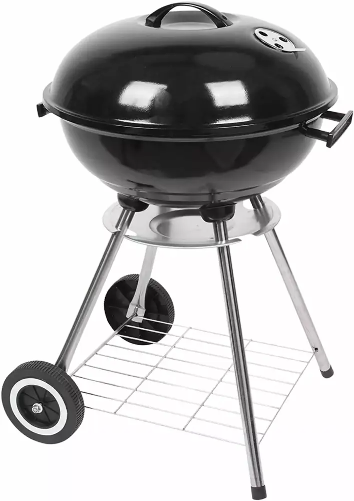 18 Inch Heavy Duty Charcoal Grill Wheels Outdoor Cooking BBQ Camping Tailgating Travel-friendly Kettle Grill jq01